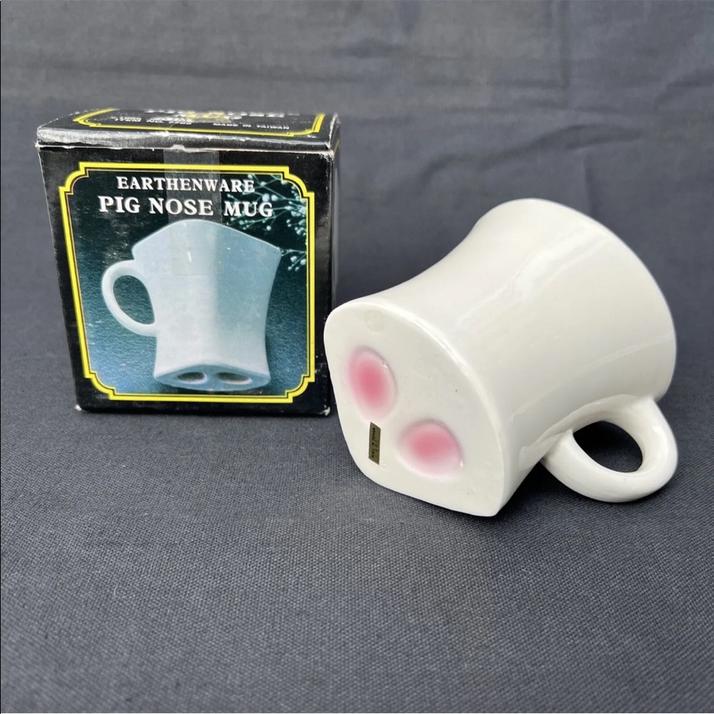 Vintage Pig Nose Tea Cup Coffee Mug Earthenware